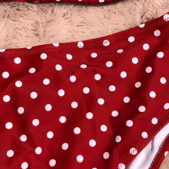 NWT RED WHITE POLKA DOT BIKINI VINTAGE STYLE SWIM - Picture 14 of 16